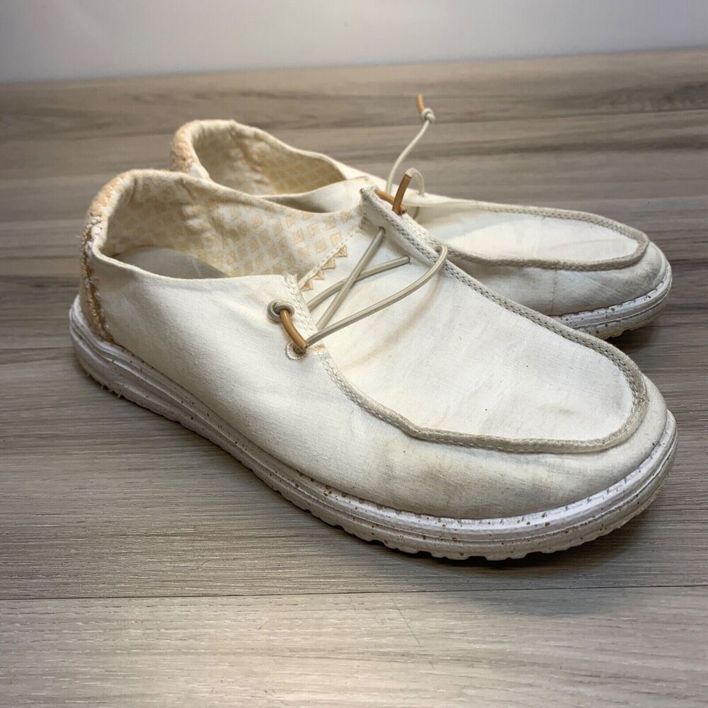 Hey Dude Women's Size 8 Wendy Chambray‎ Woven Shoes Slip on Loafer Lightweight